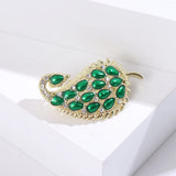Beaut&Berry Rhinestone Drop Leaf Brooch Wedding Ladies Jewelry