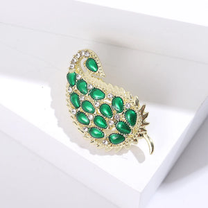 Beaut&Berry Rhinestone Drop Leaf Brooch Wedding Ladies Jewelry
