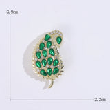 Beaut&Berry Rhinestone Drop Leaf Brooch Wedding Ladies Jewelry