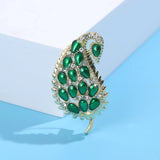 Beaut&Berry Rhinestone Drop Leaf Brooch Wedding Ladies Jewelry