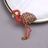 Rhinestone Flamingo Bird Brooches for Women - Animal Ostrich Brooch Pins