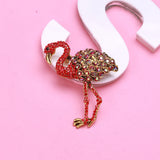 Rhinestone Flamingo Bird Brooches for Women - Animal Ostrich Brooch Pins