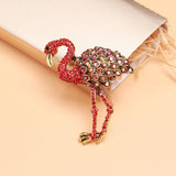 Rhinestone Flamingo Bird Brooches for Women - Animal Ostrich Brooch Pins