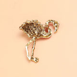 Rhinestone Flamingo Bird Brooches for Women - Animal Ostrich Brooch Pins
