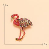 Rhinestone Flamingo Bird Brooches for Women - Animal Ostrich Brooch Pins