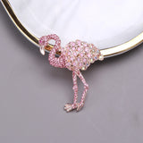 Rhinestone Flamingo Bird Brooches for Women - Animal Ostrich Brooch Pins