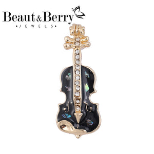 Beaut&Berry Rhinestone Guitar Brooch Wedding Party Accessories