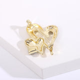 Heart-Shaped Rhinestone Ladies Brooch for Office, Festive, Wedding
