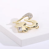 Heart-Shaped Rhinestone Ladies Brooch for Office, Festive, Wedding