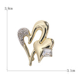 Heart-Shaped Rhinestone Ladies Brooch for Office, Festive, Wedding