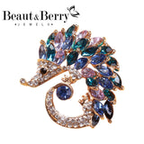 Beaut&Berry Rhinestone Hedgehog Brooch Two Tone Party Brooch