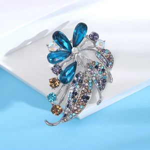 Beaut&Berry Rhinestone Plant Brooch Lady's Office Gift Festive Party Accessory