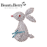 Beaut&Berry Rhinestone Rabbit Brooch Women's Fine Brooch Party Wedding