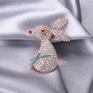 Beaut&Berry Rhinestone Rabbit Brooch Women's Fine Brooch Party Wedding