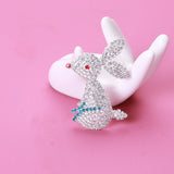 Beaut&Berry Rhinestone Rabbit Brooch Women's Fine Brooch Party Wedding