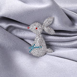 Beaut&Berry Rhinestone Rabbit Brooch Women's Fine Brooch Party Wedding