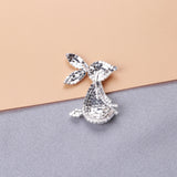 Beaut&Berry Rhinestone Rabbit Brooch Women's Fine Brooch Party Wedding