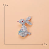 Beaut&Berry Rhinestone Rabbit Brooch Women's Fine Brooch Party Wedding
