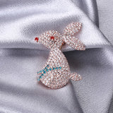 Beaut&Berry Rhinestone Rabbit Brooch Women's Fine Brooch Party Wedding