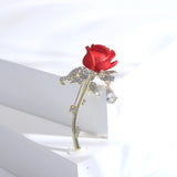 Rhinestone Rose Lady Brooch - Festive Party Accessories