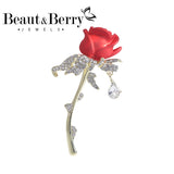 Rhinestone Rose Lady Brooch - Festive Party Accessories