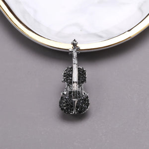 Beaut&Berry Rhinestone Violin Brooch Music Brooch Party Wedding Accessories