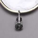 Beaut&Berry Rhinestone Violin Brooch Music Brooch Party Wedding Accessories