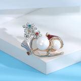 Santa Snowflake Brooms Christmas Gift Brooches