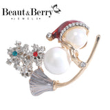 Santa Snowflake Brooms Christmas Gift Brooches