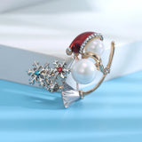 Santa Snowflake Brooms Christmas Gift Brooches