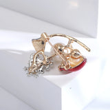 Santa Snowflake Brooms Christmas Gift Brooches