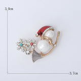 Santa Snowflake Brooms Christmas Gift Brooches