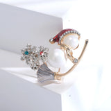 Santa Snowflake Brooms Christmas Gift Brooches