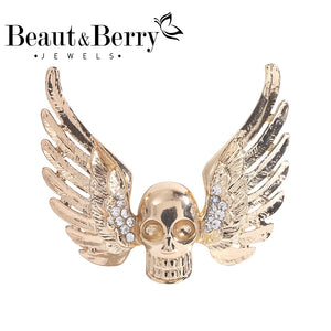 Skull Rhinestone Wings Women's Brooch Office Gift