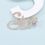 Beaut&Berry Sparkling Star Brooches For Women Unisex Letters Brooch Pin