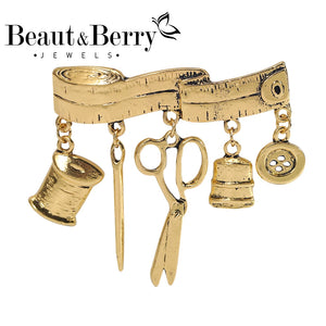 Beaut&Berry Tailor Tools Ladies Brooch Office Gift Festive Party Accessories