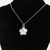 925 Silver Camellia Necklace Flower Pendant Choker Gift Jewelry