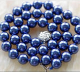 10MM Navy Sea Shell Pearl Necklace AAA