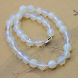 10mm Mexican Opal Moonstone Faceted Round Beads Necklace for Girls