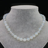 10mm Mexican Opal Moonstone Faceted Round Beads Necklace for Girls