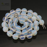 10mm Mexican Opal Moonstone Faceted Round Beads Necklace for Girls