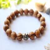 10mm Olive Wood Beads Owl Bracelet Wedding DIY Lucky Halloween