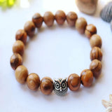 10mm Olive Wood Beads Owl Bracelet Wedding DIY Lucky Halloween