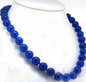 12mm Natural Jade Bead Necklace 18in