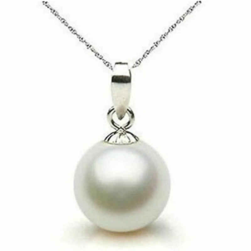 12mm Southsea Shell Pearl Pendant Necklace Dragon Tibetan Jewelry Silver