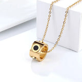 Roman Numeral Circle Shell Pendant Necklace Women Stainless Steel