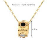 Roman Numeral Circle Shell Pendant Necklace Women Stainless Steel