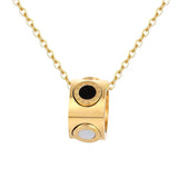Roman Numeral Circle Shell Pendant Necklace Women Stainless Steel