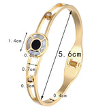 Enamel Shell Bracelets for Women Stainless Steel Zircon Bangle