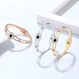 Enamel Shell Bracelets for Women Stainless Steel Zircon Bangle